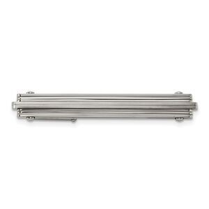 Stainless Steel Brushed & Polished Striped Tie Bar Clip, 7 x 55mm